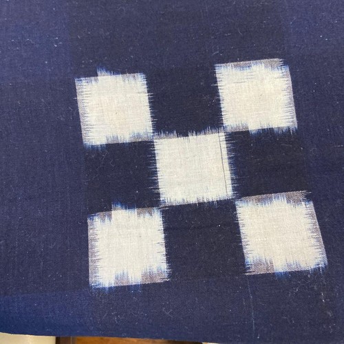 Indigo cotton ikat fabric - cotton,
