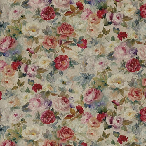 Linen look fabric - vintage, rose