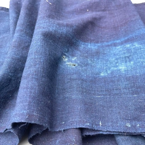 Indigo cotton aizome fabric - cotton,