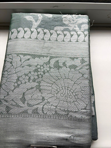 Sage green silver satin - green/silver,
