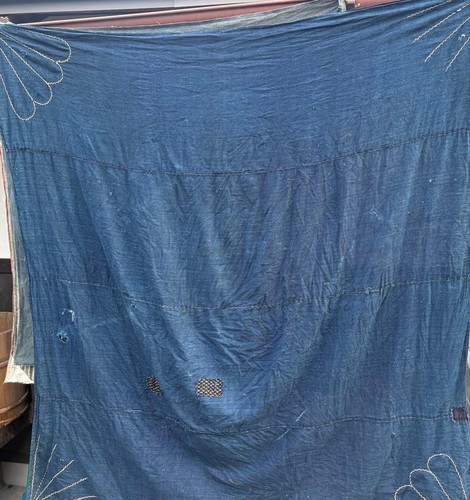 Sashiko antique indigo fabric - indigo,