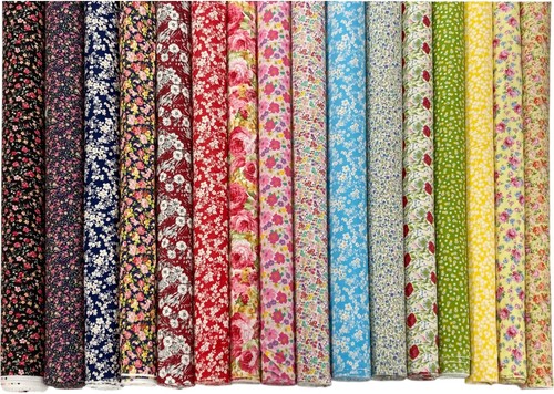 Floral cotton poplin fabric - poplin,