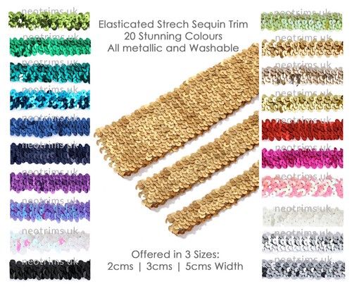 Elasticated stretch sequin - elasticated,